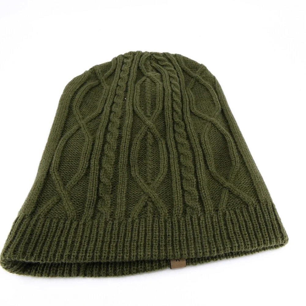 Yellowstone Club Hat YC Womens One Size Winter Beanie Cap Green Knit Ouray Sport
